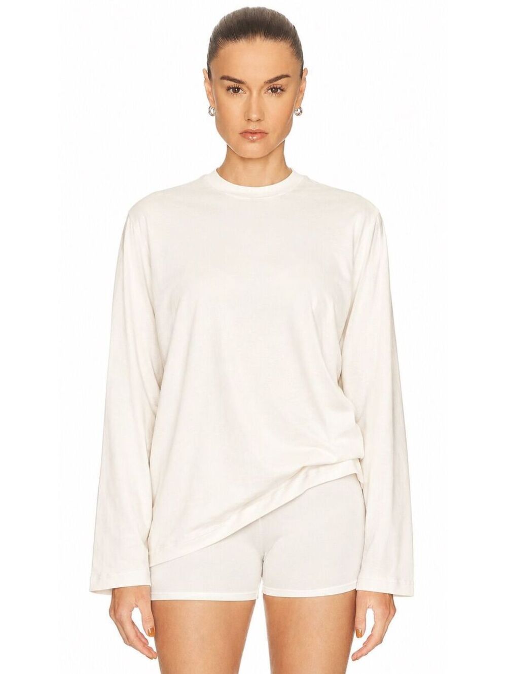 (SMALL) NWT SKIMS BOYFRIEND LONG SLEEVE T SHIRT MARBLE